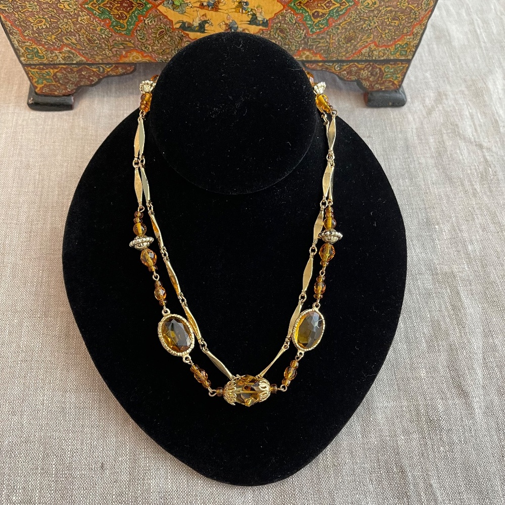 Vintage inspired Austrian crystal necklace